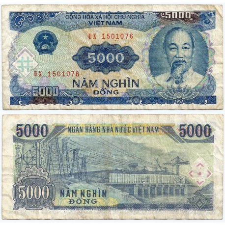 (108) Vietnam. 1991. 5000 Dong (BC)