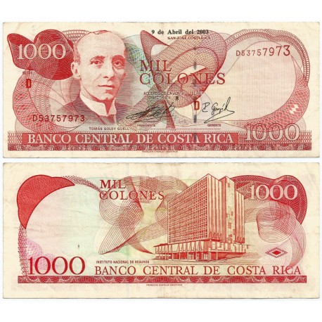 (264d) Costa Rica. 2003. 1000 Colones (MBC-)