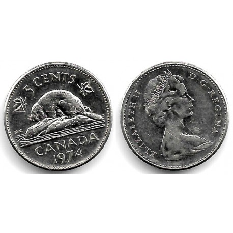 (60.1) Canadá. 1974. 5 Cents (MBC)