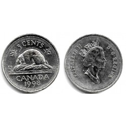 (182) Canadá. 1998. 5 Cents (EBC+)