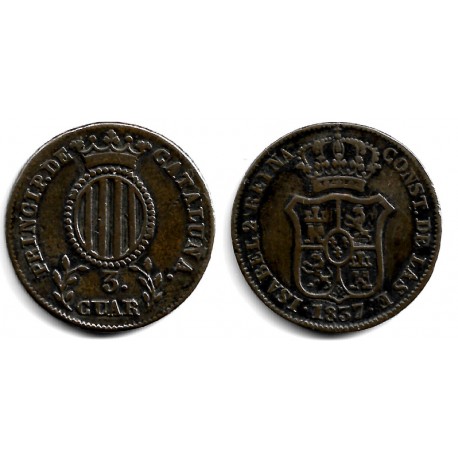 Isabel II. 1837. 3 Cuartos (MBC/MBC+) Ceca de Cataluña