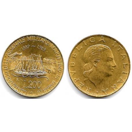 (130) Italia. 1989. 200 Lira (SC)