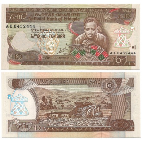 (48a) Etiopía. 1997. 10 Birr (SC)