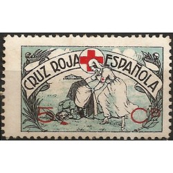 Viñeta Conm. Cruz Roja Española. 5 Céntimos (Nuevo, con señal de fijasellos)