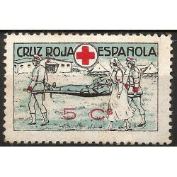 Viñeta Conm. Cruz Roja Española. 5 Céntimos (Nuevo, con señal de fijasellos)