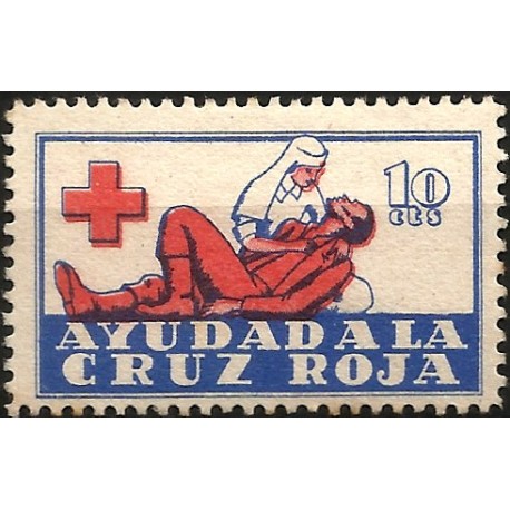 Viñeta Conm. Ayudad a la Cruz Roja (Nuevo, con señal de fijasellos y sin goma)