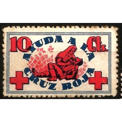 Viñeta Conm. Ayuda a la Cruz Roja (Nuevo, con señal de fijasellos y rotura en goma)
