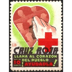 Viñeta Conm. Cruz Roja. 10 Céntimos (Nuevo, con señal de fijasellos)