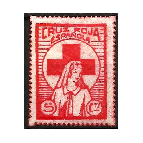 Viñeta Conm. Cruz Roja Española. 5 Céntimos (Nuevo, con señal de fijasellos)