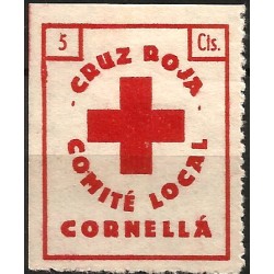 Viñeta Conm. Cruz Roja. Comité Local. Cornellá (Nuevo, con señal de fijasellos)