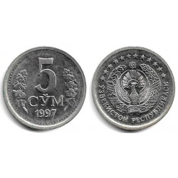 (9) Uzbekistán. 1997. 5 Som (EBC+)