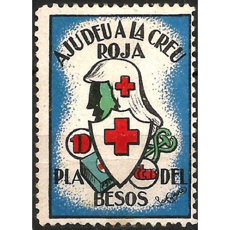 Viñeta Conm. Ajudeo a la Creu Roja. Plà del Besòs (Nuevo, con señal de fijasellos)