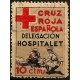 Viñeta Conm. Cruz Roja Española. Delegación Hospitalet. 10 Céntimos (Usado)