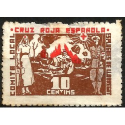 Viñeta Conm. Cruz Roja Española. Comité Local. Esplugues de Llobregat (Usado)