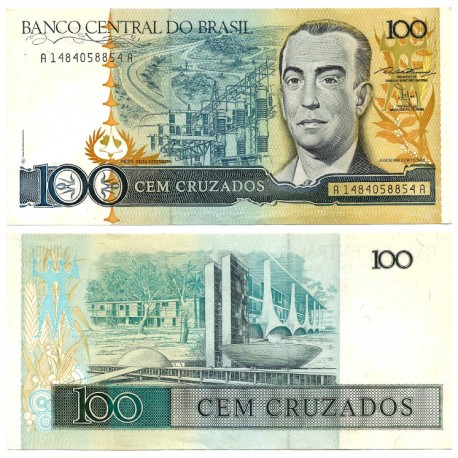 (211b) Brasil. 1986-88. 100 Cruzados (EBC)