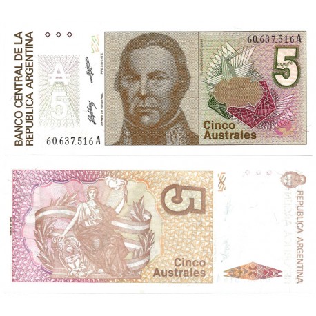 (324b) Argentina. 1985-89. 5 Australes (SC)