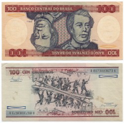 (198b) Brasil. 1981-84. 100 Cruzeiros (EBC) Manchas