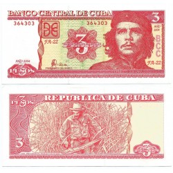 (127a) Cuba. 2004. 3 Pesos (SC-)