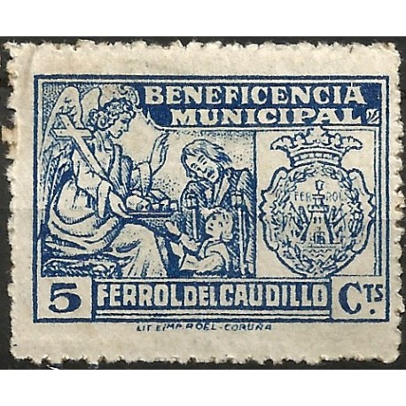 Ferrol del Caudillo. Beneficincia Municipal. 5 Céntimos (Usado)