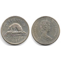 (60.2a) Canadá. 1987. 5 Cents (MBC)
