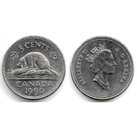 (182) Canadá. 1990. 5 Cents (EBC)