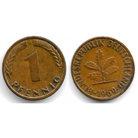 (105) Alemania. 1969(G). 1 Pfennig (MBC)