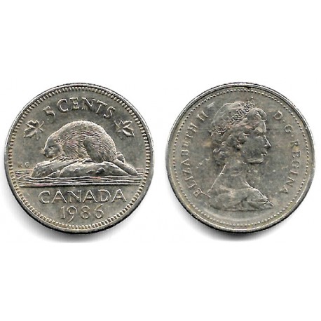 (60.2a) Canadá. 1986. 5 Cents (MBC)
