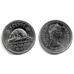 (60.2a) Canadá. 1989. 5 Cents (SC)