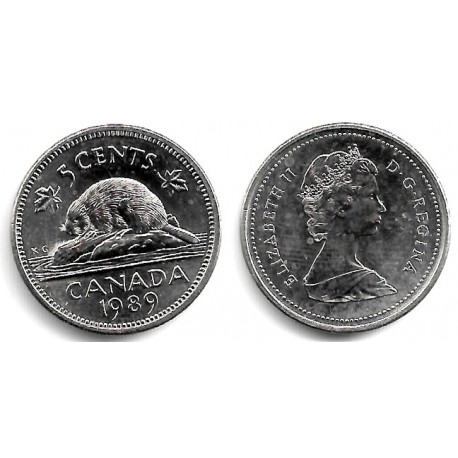 (60.2a) Canadá. 1989. 5 Cents (SC)