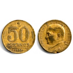 (563) Brasil. 1951. 50 Centavos (BC) Pequeños golpes