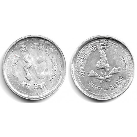 (1014.2) Nepal. VS2050. 10 Paisa (MBC-)