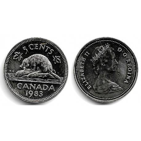 (60.2a) Canadá. 1983. 5 Cents (SC-)