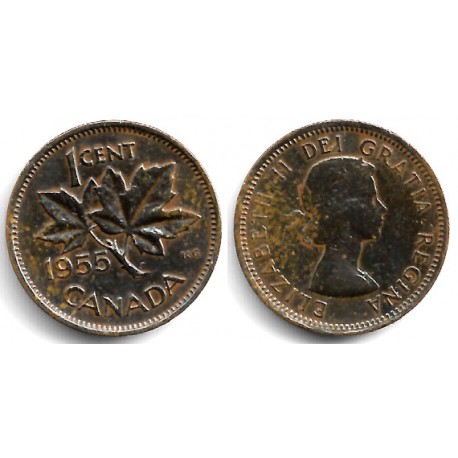 (49) Canadá. 1955. 1 Cent (BC+)