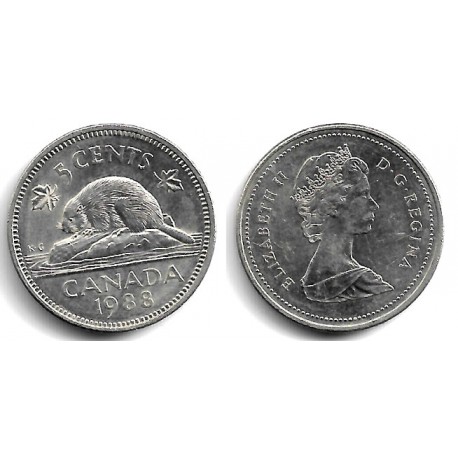 (60.2a) Canadá. 1988. 5 Cents (EBC)