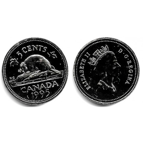 (182) Canadá. 1995. 5 Cents (SC)
