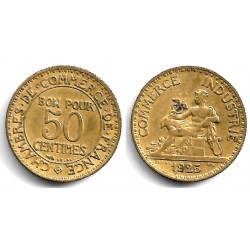 (884) Francia. 1925. 50 Centimes (MBC-)