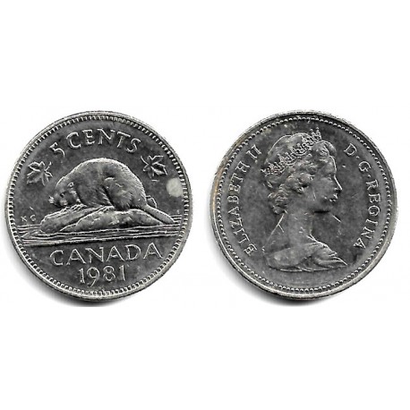 (60.2) Canadá. 1981. 5 Cents (MBC)