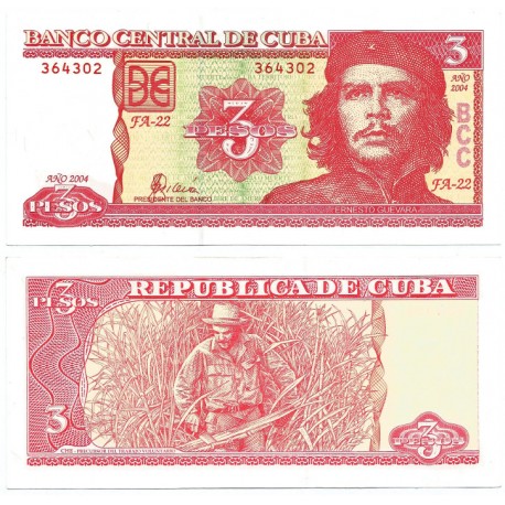 (127a) Cuba. 2004. 3 Pesos (SC)