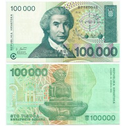 (27) Croacia. 1993. 100000 Dinara (EBC)