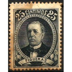 Viñeta Política. Figueras. 25 Céntimos (Nuevo, con señal de fijasellos y manchas de óxido)