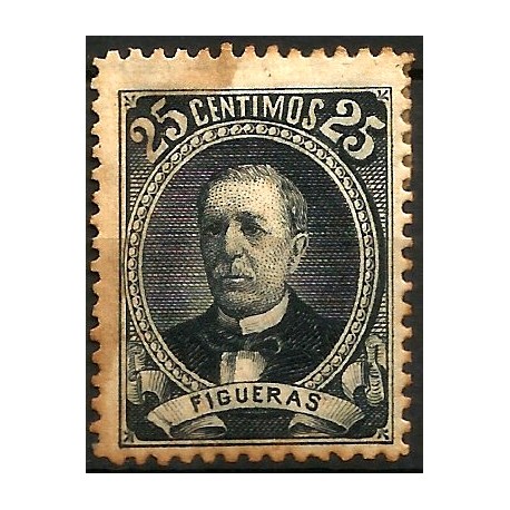 Viñeta Política. Figueras. 25 Céntimos (Nuevo, con señal de fijasellos y manchas de óxido)