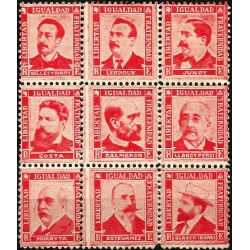 Viñetas Políticas. Libertad, Igualada, Fraternidad. Diferentes Personalidades (Nuevo, con señal de fijasellos)