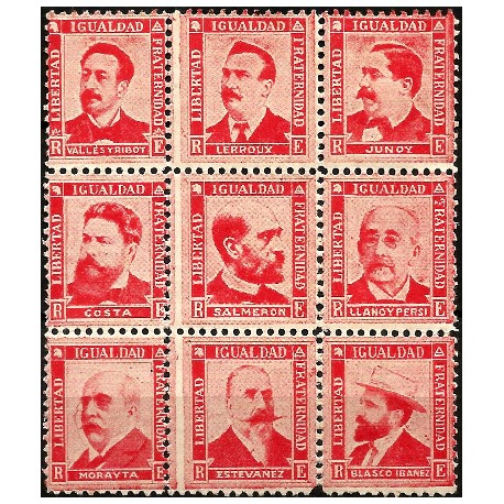 Viñetas Políticas. Libertad, Igualada, Fraternidad. Diferentes Personalidades (Nuevo, con señal de fijasellos)