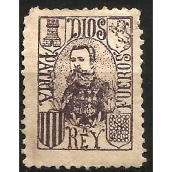 Viñeta Carlista. Dios, Patria, Rey y Fueros (Nuevo, con señal de fijasellos)