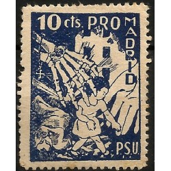 Viñeta Política. Pro Madrid. P.S.U. 10 Céntimos (Nuevo, con señal de fijasellos)