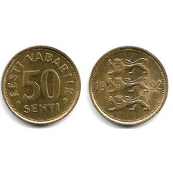 (24) Estonia. 1992. 50 Senti (SC-)