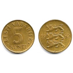 (21) Estonia. 1992. 5 Senti (EBC)