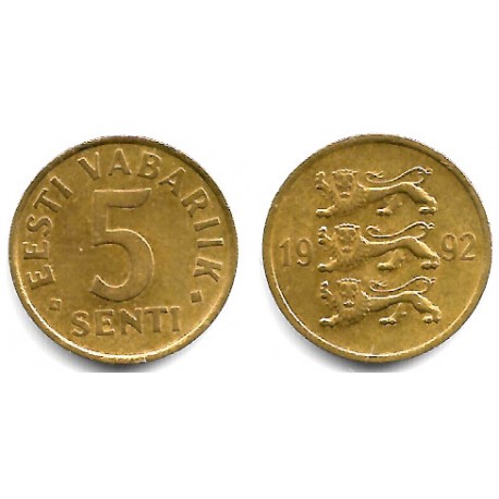 (21) Estonia. 1992. 5 Senti (EBC)