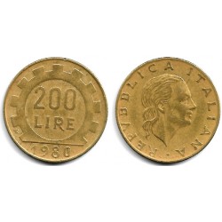 (105) Italia. 1980. 200 Lira (MBC)