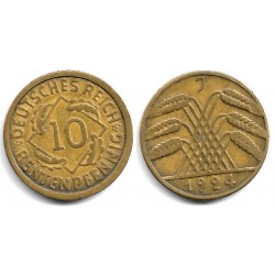 (40) Imperio Alemán (Weimar). 1924(J). 10 Rentenpfennig (MBC)